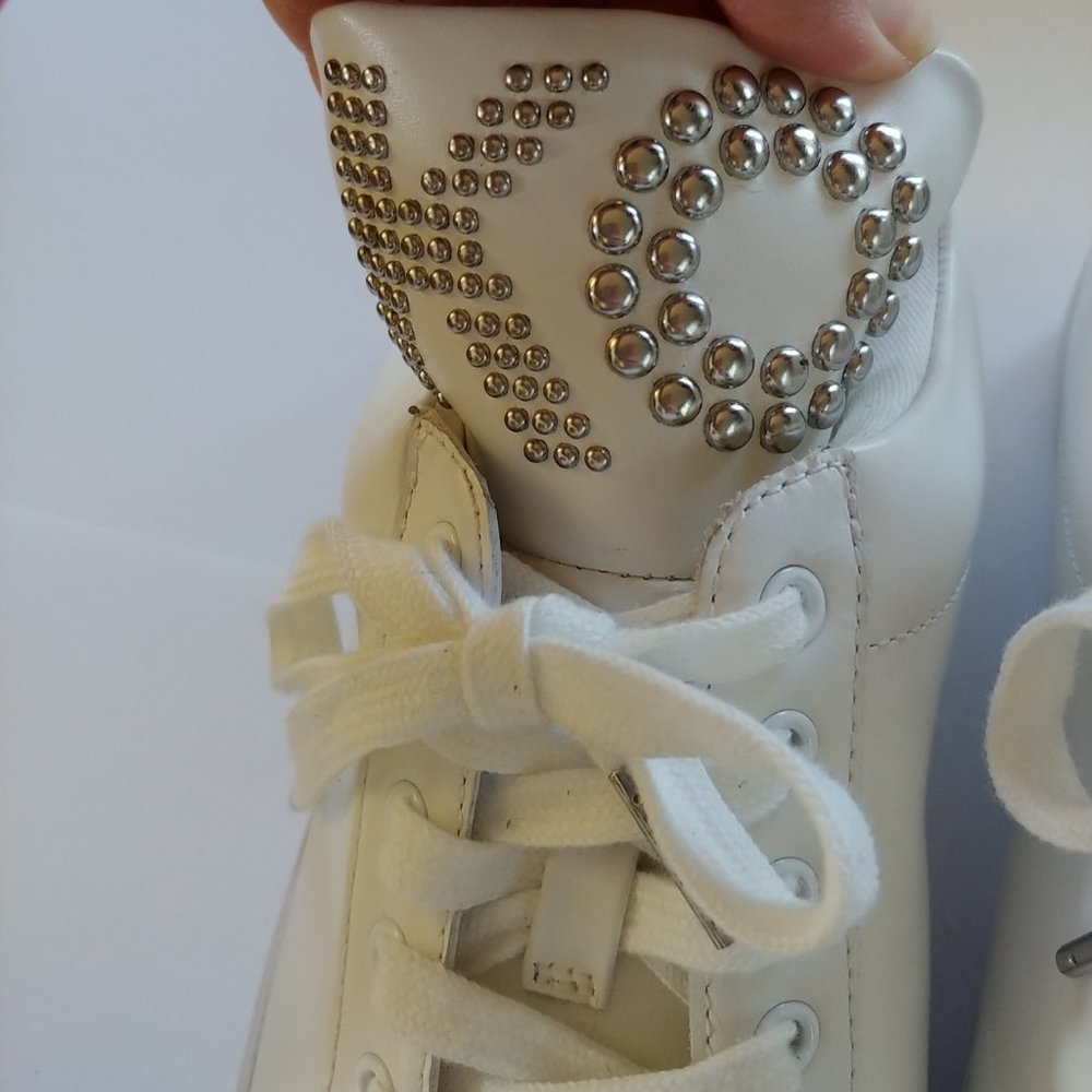 Michael Kors Mindy White Leather Studded Sneaker - Picture 4 of 14